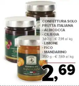 Todis Confettura solo frutta italiana - albicocca - ciliegia  - limone - fico - mandarino offerta