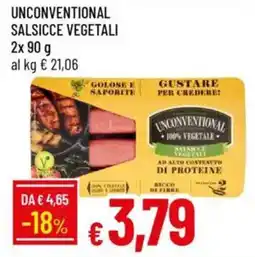 IperFamila Unconventional salsicce vegetali offerta