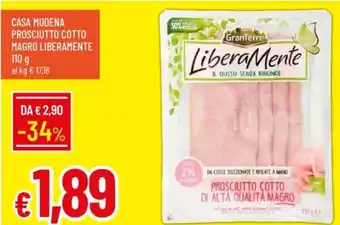 IperFamila Casa modena prosciutto cotto magro liberamente offerta