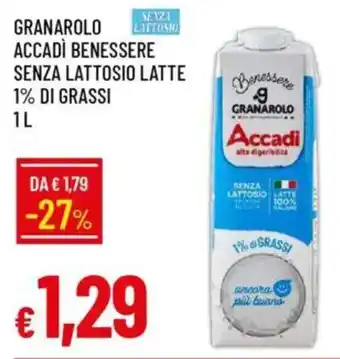 IperFamila Granarolo accadi benessere senza lattosio latte 1% di grassi offerta