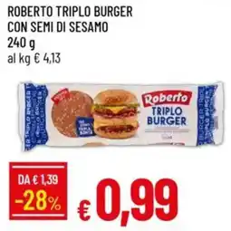 IperFamila Roberto triplo burger con semi di sesamo offerta