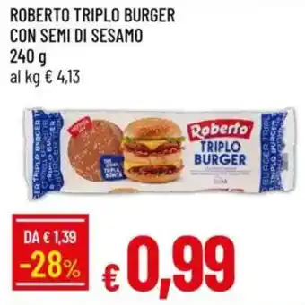 IperFamila Roberto triplo burger con semi di sesamo offerta