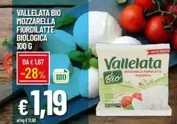 IperFamila Vallelata bio mozzarella fiordilatte biologica offerta