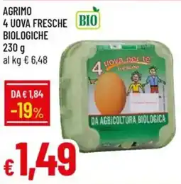 IperFamila Agrimo 4 uova fresche biologiche offerta