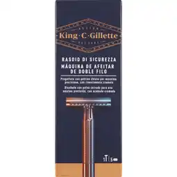 Coop RASOIO DI SICUREZZA PETTINE CHIUSO MAX PRECISIONE + 5 LAME KING C GILLETTE offerta