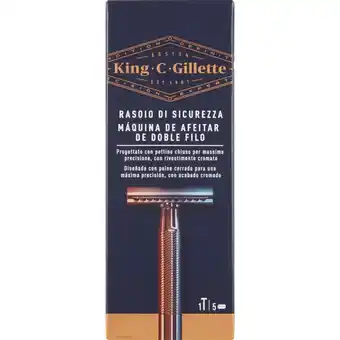 Coop RASOIO DI SICUREZZA PETTINE CHIUSO MAX PRECISIONE + 5 LAME KING C GILLETTE offerta