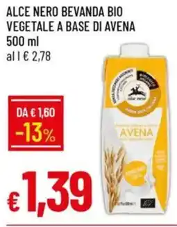 IperFamila Alce nero bevanda bio vegetale a base di avena offerta