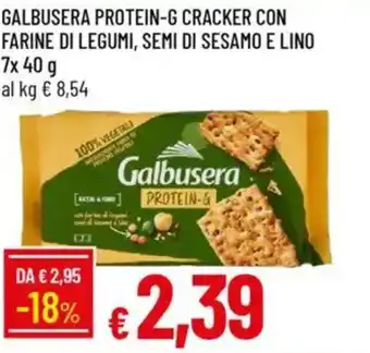 IperFamila Galbusera protein-g cracker con farine di legumi, semi di sesamo e lino offerta