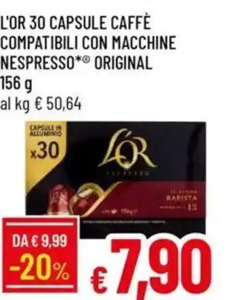 IperFamila L'or 30 capsule caffè compatibili con macchine nespresso original offerta