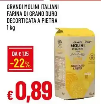 IperFamila Grandi molini italiani farina di grano duro decorticata a pietra offerta