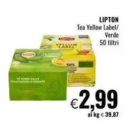 Famila LIPTON Tea Yellow Label/ Verde 50 filtri offerta