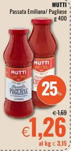 Famila MUTTI Passata Emiliana/Pugliese offerta