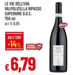 IperFamila Le vie dell'uva valpolicella ripasso superiore d.o.c. offerta