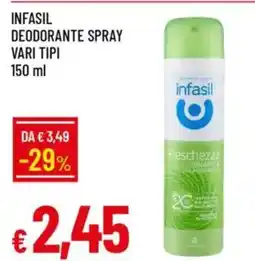 IperFamila Infasil deodorante spray vari tipi offerta