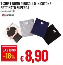 IperFamila T-shirt uomo girocollo in cotone pettinato superga  colori assortiti offerta