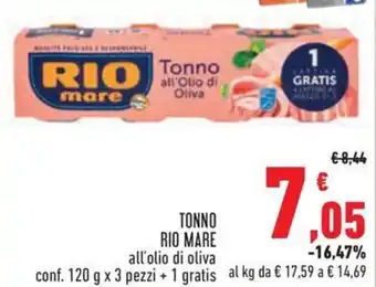 Conad TONNO RIO MARE all'olio di oliva offerta