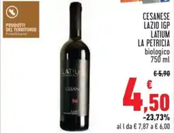 Conad Cesanese lazio igp latium la petricia biologico offerta