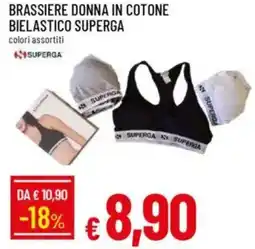 IperFamila Brassiere donna in cotone bielastico superga colori assortiti offerta