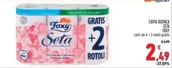 Conad Carta igienica seta FOXY offerta