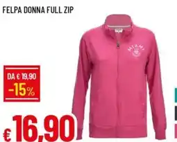 IperFamila Felpa donna full zip offerta