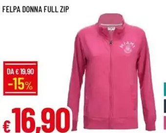 IperFamila Felpa donna full zip offerta