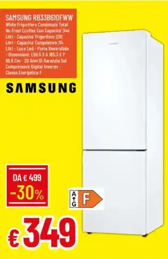 IperFamila Samsung rb33b610fww white frigorifero combinato total no frost ecoflex con capacita' 344 offerta