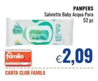 Famila PAMPERS Salviette Baby Acqua Pura offerta