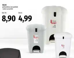 Famila SELEX pattumiera con pedale colori assortiti offerta