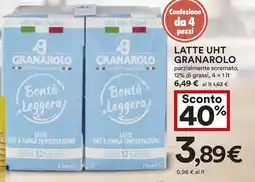 Coop LATTE UHT GRANAROLO parzialmente scremato offerta