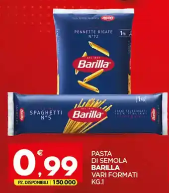 Despar Pasta di semola barilla vari formati offerta