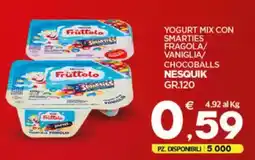 Despar Yogurt mix con smarties fragola/ vaniglia/ chocoballs NESQUIK offerta