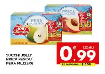 Despar Succhi jolly brick pesca/ pera offerta