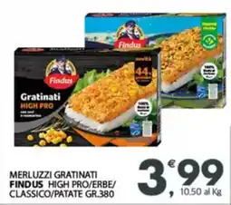 Despar Merluzzi gratinati findus high pro/erbe/ classico/patate offerta