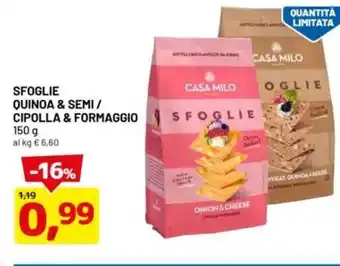 DPiù Sfoglie quinoa & semi/ cipolla & formaggio offerta