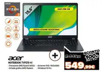 Somma Expert Acer Notebook TVP215-41 offerta