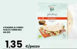 Despar 4 piadine al farro scelta verde bio offerta