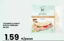 Despar 3 piadine al kamut scelta verde bio offerta