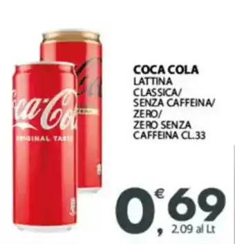 Despar Coca cola lattina classica/ senza caffeina/ zero/ zero senza caffeina offerta