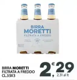 Despar Birra moretti filtrata a freddo offerta