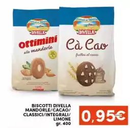 Despar Biscotti divella mandorle/cacao/ classici/integrali/ limone offerta