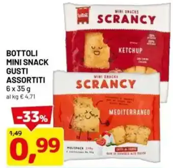 DPiù Bottoli mini snack gusti assortiti offerta