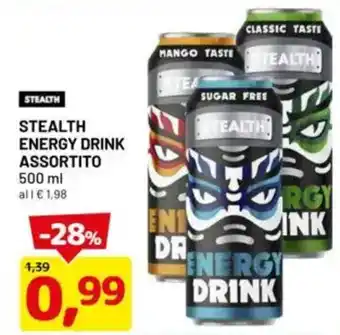 DPiù Stealth energy drink assortito offerta