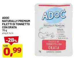 DPiù Adoc naturally premium filetti di tonnetto con orata offerta