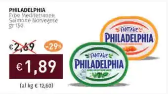 Prezzemolo e Vitale PHILADELPHIA Erbe Mediterrance, Salmone Norvegese offerta