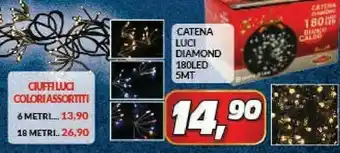 Risparmio Casa Catena luci diamond 180led offerta