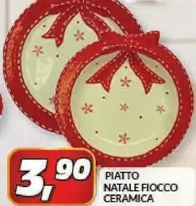 Risparmio Casa Piatto natale fiocco ceramica offerta