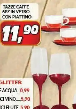 Risparmio Casa Tazze caffe in vetro con plattino offerta