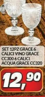 Risparmio Casa Set 12pz grace 6 calici vino grace offerta