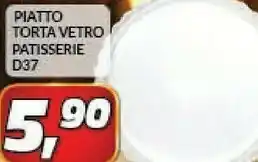 Piatto torta vetro patisserie d37