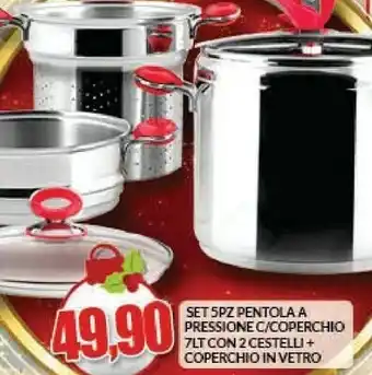 Risparmio Casa Set 5pz pentola a pressione c/coperchio offerta